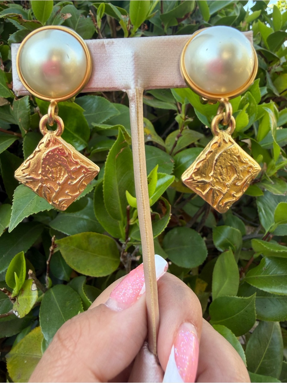 Salvatore Ferragamo Animal Motif Pearl Drop Earrings